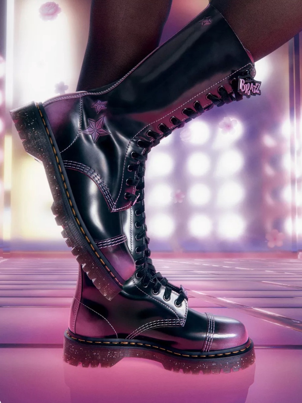 NIB Bratz x Dr Martens 1B99 BEX BRATZ High Boots Black Purple